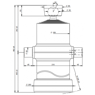 Teleskopski cilinder 6 stopenj 13 ton 2955 mm s kroglo 6024S